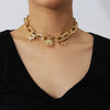 European And American Mix And Match Multiple Flower Pendant Choker Hip Hop Exaggerated Thick Chain Butterfly Necklace