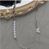European And American Style Pearl Butterfly Necklace 2021 Cool Style Titanium Steel Clavicle Chain Hip Hop Trend