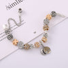 European Unique Silver Plated Charm Bracelet DIY Crystal Beads Brand Bracelets For Women Wife Jewelry Gift