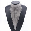 European  Bling Irregular Tassel Necklace Chocker Rhinestone Jewelry For Women Multi-layers Wide Fringe Crystal Necklace