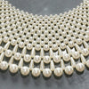 European  Wide Layered Pearl Necklace Chokers Collar Women Wedding Party Gown Necklace Wraps Shawl Pearl Knitting Jewelry