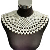European  Wide Layered Pearl Necklace Chokers Collar Women Wedding Party Gown Necklace Wraps Shawl Pearl Knitting Jewelry