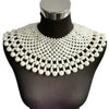European  Wide Layered Pearl Necklace Chokers Collar Women Wedding Party Gown Necklace Wraps Shawl Pearl Knitting Jewelry