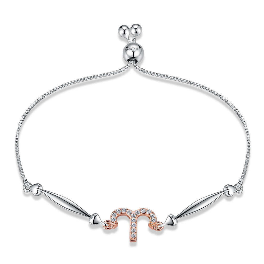 European S925 Silver Bracelet for woman Romantic Twelve constellations Adjustable length Hand Decorate girl friend gift jewelry