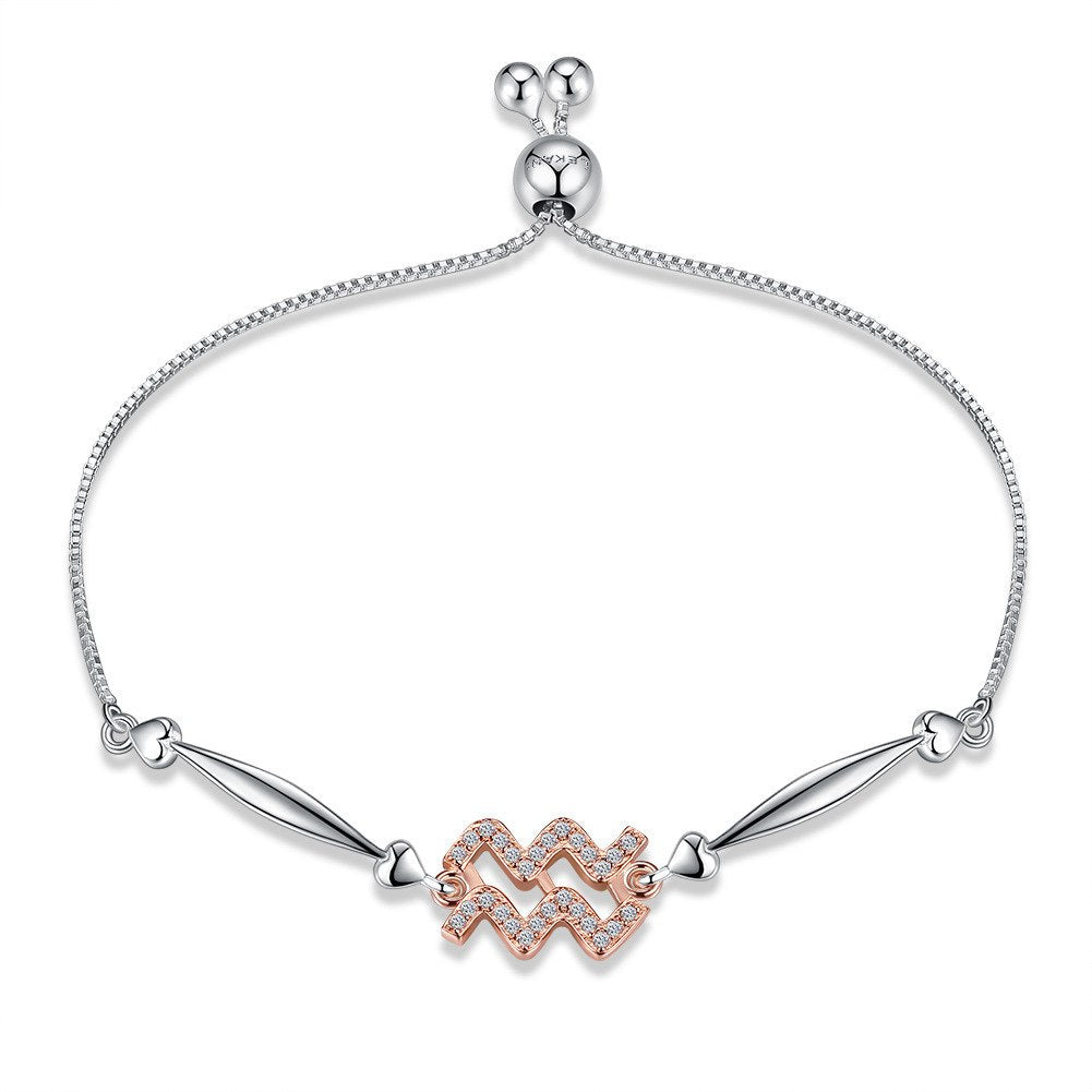 European S925 Silver Bracelet for woman Romantic Twelve constellations Adjustable length Hand Decorate girl friend gift jewelry