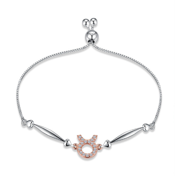 European S925 Silver Bracelet for woman Romantic Twelve constellations Adjustable length Hand Decorate girl friend gift jewelry