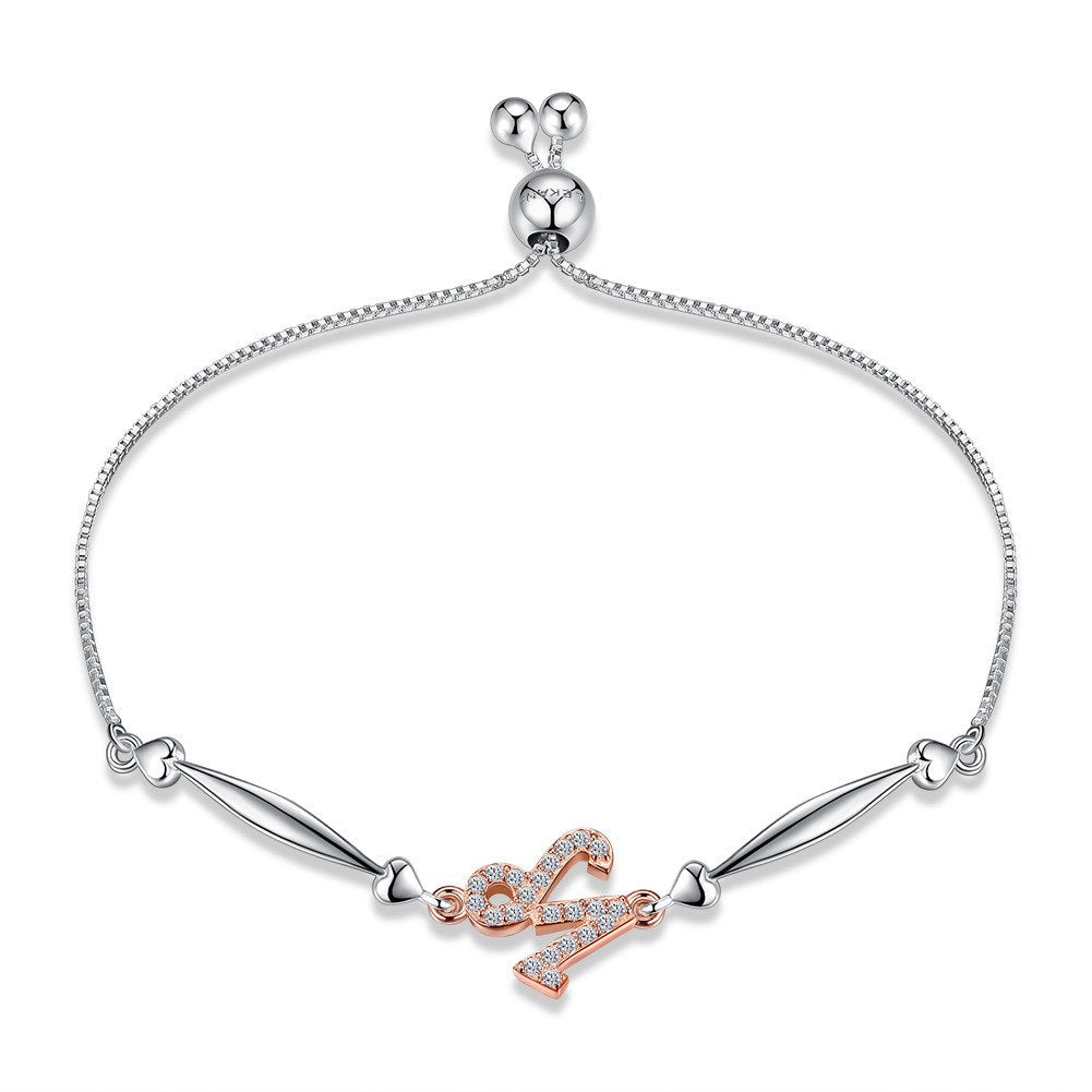 European S925 Silver Bracelet for woman Romantic Twelve constellations Adjustable length Hand Decorate girl friend gift jewelry