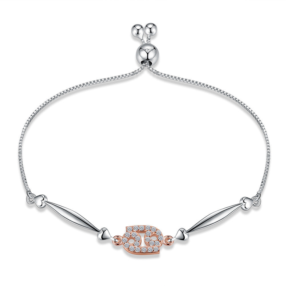 European S925 Silver Bracelet for woman Romantic Twelve constellations Adjustable length Hand Decorate girl friend gift jewelry