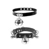 European Style Bondage Chokers Harajuku Gothic Black Goth Punk Sexy PU Leather Collar Chocker Bell Necklace Choker Necklace