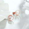 European and American 925 Sterling Silver Alloy Diamond Stud Earrings for Women Fine Jewelry Cute 18K Rose Gold Geometric Type