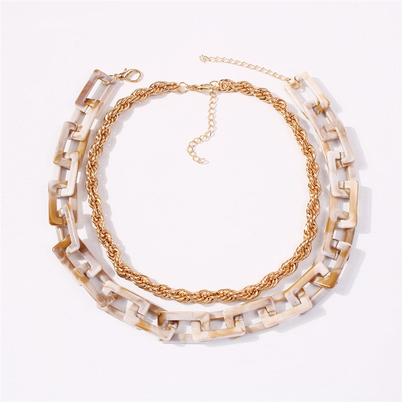 European and American Creative Nightclub Hip-hop Resin Set Necklace Popular Ornament