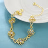 European and American Creative Zircon Bracelets for Women Hot 14K Rose Gold Fine Jewelry Hand Ornament Flowers and Plants Style