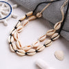 European and American Shell Necklace with Alloy Natural Shell Hand-Knotted Necklace for Female Party Gifts