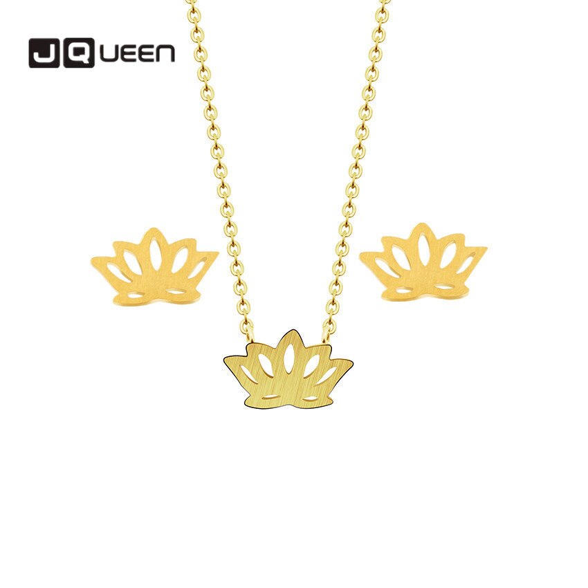 European and American Simple Popular Flower Lotus Lotus Necklace Set Flower Necklace