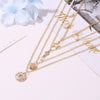 European and American Girls Jewelry Hollow Star Pendant Chain Sweater Necklace Retro Multi-layer Cross Necklace Female