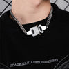 European and American Hipsters Hip-hop Thick Chain Metal Lock Necklace Cool High Street Short Locomotive Buckle Clavicle Chain