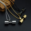 European and American Stainless Steel Fitness Dumbbell Necklace Pendant GoFit Sports Series Necklace Titanium Ornament