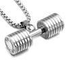 European and American Stainless Steel Fitness Dumbbell Necklace Pendant GoFit Sports Series Necklace Titanium Ornament