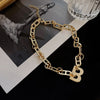 European and American cold wind necklace simple pendant lucky letter B temperament personality 2021 clavicle chain female