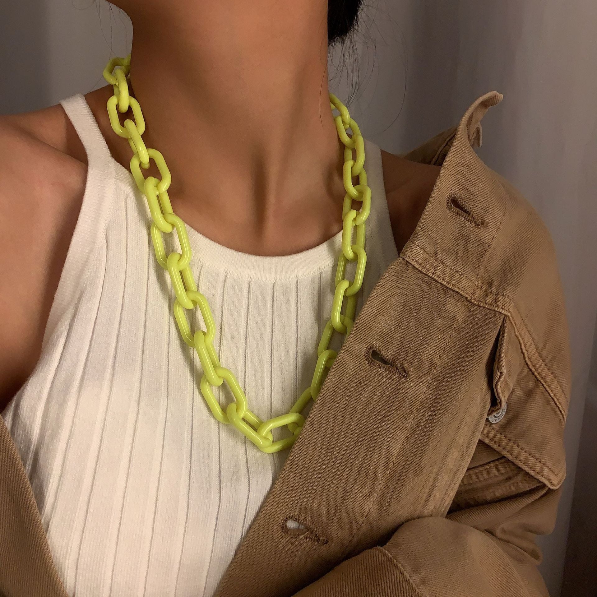 European and American creative jewelry with punk hip-hop clavicle chain personality wild chain acrylic necklace for party female