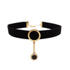 European and American exaggerated black flannel short women's necklace sexy neck jewelry Halloween party collar chain neck chain