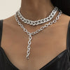 European and American exaggerated temperament jewelry with long hollow sexy fashionable geometric neck chain for women