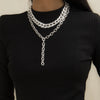 European and American exaggerated temperament jewelry with long hollow sexy fashionable geometric neck chain for women