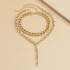 European and American exaggerated temperament jewelry with long hollow sexy fashionable geometric neck chain for women