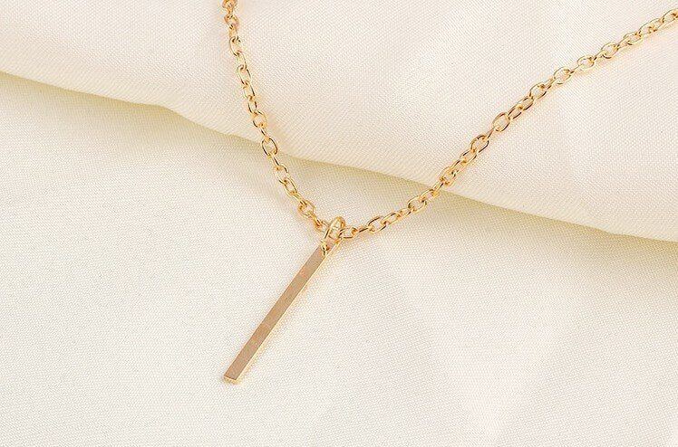 European and American  exquisite alloy pendant necklace simple metal bar necklace  ladies necklace
