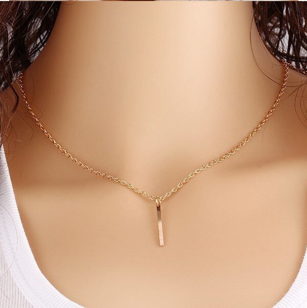 European and American  exquisite alloy pendant necklace simple metal bar necklace  ladies necklace