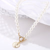 European and American artificial pearl coin pendant necklace creative retro simple collarbone chain