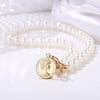 European and American artificial pearl coin pendant necklace creative retro simple collarbone chain
