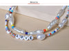 European and American heart love letter jewelry pearl necklace female bohemian color rice bead neck clavicle chain