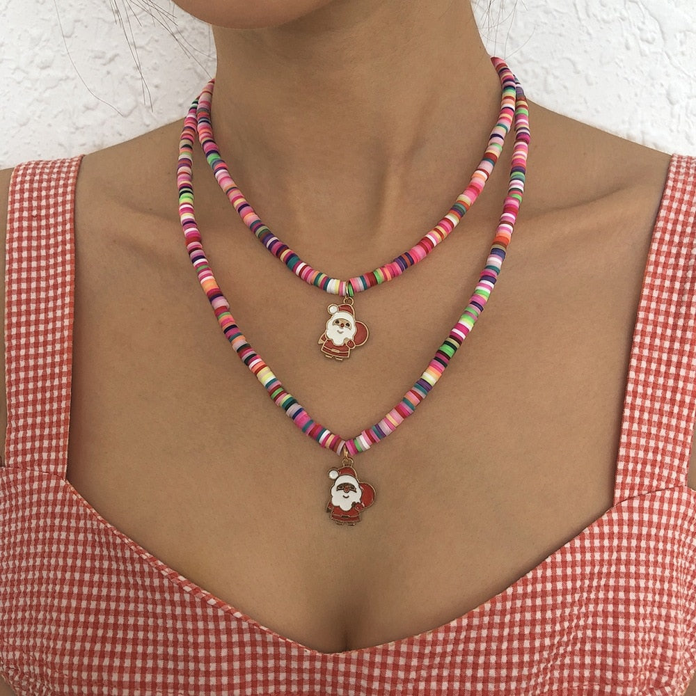 European and American punk multi-layer chain necklace old man pendant casual party jewelry women's necklace Christmas gift