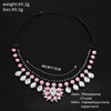 European and American popular manufacturers selling big women chain thick pink gem crystal pendant necklace for women #N020