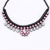 European and American popular manufacturers selling big women chain thick pink gem crystal pendant necklace for women #N020