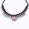 European and American popular manufacturers selling big women chain thick pink gem crystal pendant necklace for women #N020