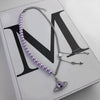 European and American purple romantic love pearl necklace female niche design pure desire collarbone chain