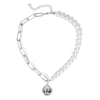 European and American retro portrait of exaggerated thick chain necklace double personality chain hip-hop neck chain short colla