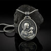 European and American style God Pendant Christian Necklace Vintage Virgin Mary Embracing Baby Jesus Commemorative Medal