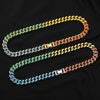 European and American unisex alloy party holiday gifts color Cuban necklace trend hip hop rock men's bracelet jewelry