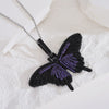 European and American women hip-hop exaggerated butterfly full-set zircon black gold-plated color diamond small  necklace