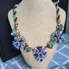 European - selling chain retro exaggerated irregular geometric crystal  and acrylic colorful pendant short necklace