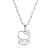Everfast 1pc  Stainless Steel Necklace,Cute Hollowed Kitty Cat Pendant Kids Girls Chokers Statement Necklace Lucky Girl