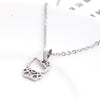 Everfast 1pc  Stainless Steel Necklace,Cute Hollowed Kitty Cat Pendant Kids Girls Chokers Statement Necklace Lucky Girl