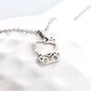Everfast 1pc  Stainless Steel Necklace,Cute Hollowed Kitty Cat Pendant Kids Girls Chokers Statement Necklace Lucky Girl