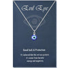 Evil Eye Chain Necklace Blue Eyes Amulet Pendant Necklace Ojo Turco Kabbalah Protection Delicate Jewelry Gift for Women Girls