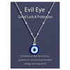 Evil Eye Chain Necklace Blue Eyes Amulet Pendant Necklace Ojo Turco Kabbalah Protection Delicate Jewelry Gift for Women Girls