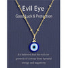 Evil Eye Chain Necklace Blue Eyes Amulet Pendant Necklace Ojo Turco Kabbalah Protection Delicate Jewelry Gift for Women Girls