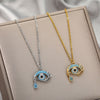Evil Eye Cubic Zirconia Necklace For Women Stainless Steel Crystal Pendant Necklaces Gold Color Choker Weddding Couple Jewerly